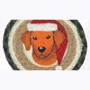 Earth Rugs Decorative Santa Dog Round Coaster 7" Seasonal Farmhouse Drink Mat - 2 of 3