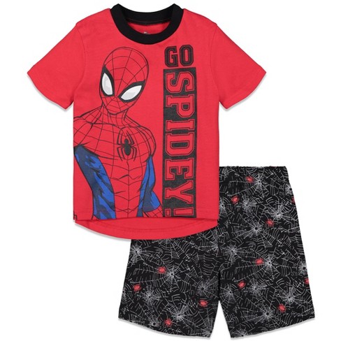 Marvel Avengers Spiderman Big Boys T-shirt And French Terry Shorts Set ...