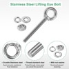 Unique Bargains Stainless Steel Durable Rust-Resistant Eyebolts with Nuts Washers Male Screw for Fastening 10 Pcs - 2 of 4
