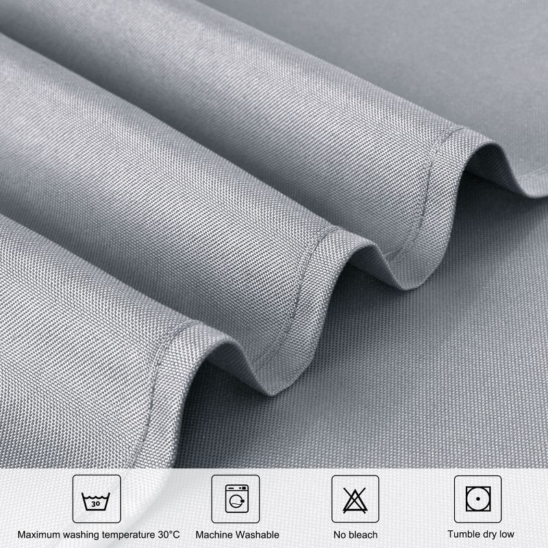 55"x63" Rectangle Polyester Stain Resistant Solid Tablecloths Light Gray - PiccoCasa, 3 of 4