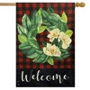 Briarwood Lane House Flag 40x28 For Outdoor Red Magnolia Wreath Burlap Winter For Winter House Flag - 2 of 4