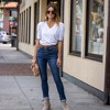 Amaryllis Women's V-Neck Puff Sleeve Tee with Gathered Shoulder Detail Relaxed Fit  Stretch Fabric - 4 of 4
