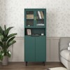 KTMBDW Industrial Bookshelves and Bookcases with Doors Floor Standing 5 Shelf Display Storage Shelves Tall Bookcase for Home Office - 3 of 4