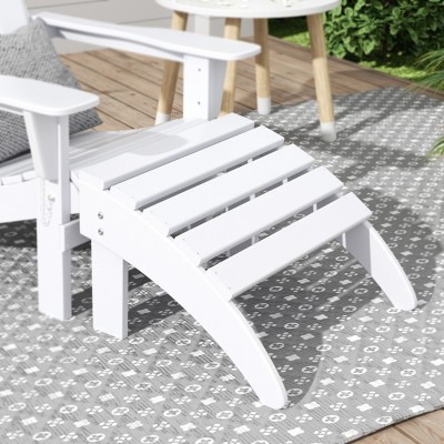 White HDPE Outdoor Adirondack Ottoman Footrest
