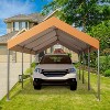10x20 FT Heavy Duty Carport, Outdoor Car Canopy, Sturdy Metal Frame Portable Garage, Waterproof and UV Protection Garage Tent for Pickup, Boat, Car - 3 of 4