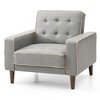 36" Upholstered Contemporary Chair Bed with Track Arms, Comfortable Seating and Easy Assembly - 2 of 4