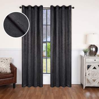 Modern Geometric Waves Blackout Curtain Set with 2 Panels and Rod Pockets by Blue Nile Mills