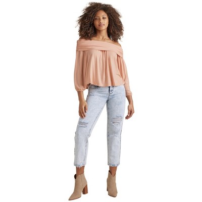 VENUS Womens Off-Shoulder Knit Top
