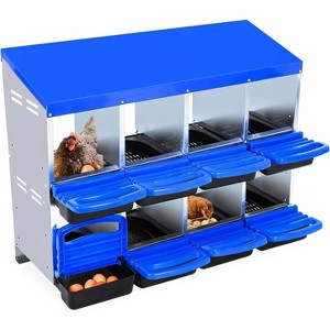 Acekool Chicken Nesting Box, 6-Hole 2-Layer Hen Nest with Legs, Roll Away Egg Tray, Easy-Clean Pull Out Roosting Box for Hens - 1 of 4