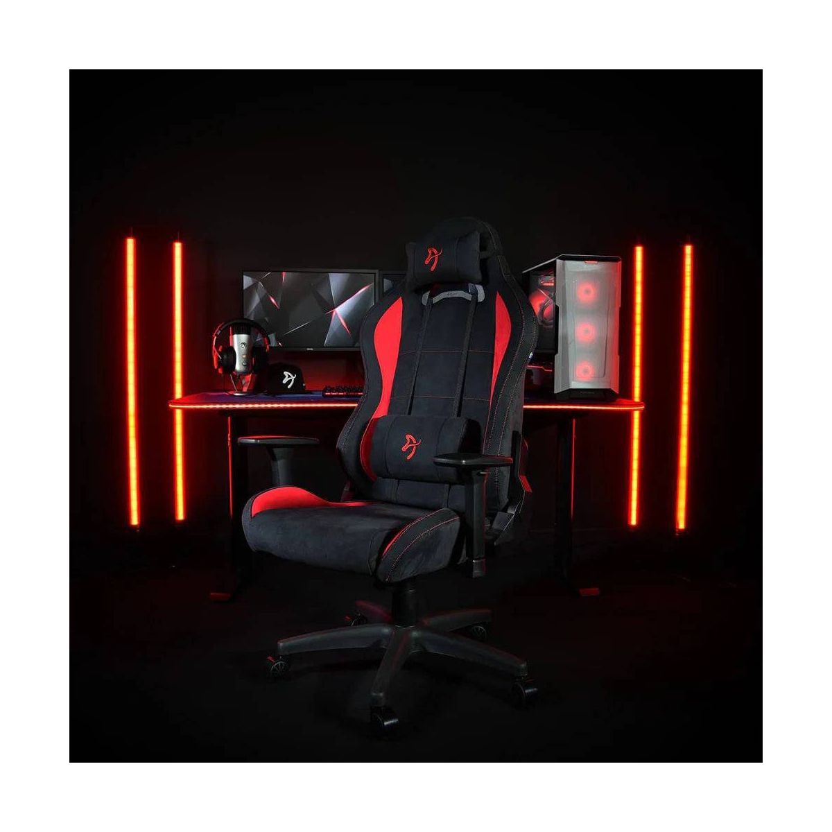 Arozzi Torretta Premium Super Soft Office and Gaming Chair with 2 Supportive Pillows Red - thumbnail 5