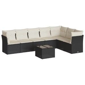 vidaXL Garden Sofa Set Black PE Rattan Large Modular Garden Sofa Set - 1 of 4