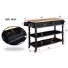 NicBex 56.69Inch Rolling Kitchen Island with 2 Drawers,2 Open Shelves and Spice Rack,Kitchen Cart with Solid Oak Wood Top - 3 of 4