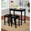 24/7 Shop At Home 3pc Granza Counter Height Dining Table Set Gray/Black: Modern Style, Faux Leather Stools - 2 of 4