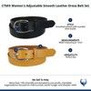 CTM Women's Adjustable Smooth Leather Dress Belt Set - 2 of 4