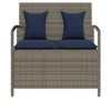 43.7"Patio Storage Bench with Cushion Brown Poly Rattan - 4 of 4