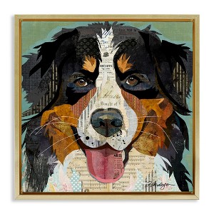 Stupell Industries Bernese Mountain Dog Collage Floating Frame Canvas Art - 1 of 4