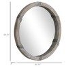 Aghana Digitals 30.75" Round Farmhouse Wall Mirror, Natural Wood MDF Frame, Decor for Living - 2 of 4