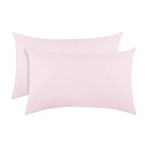 Everyday Kids 2-Pack Toddler Travel Pillowcases, 100% Soft Microfiber, Breathable, Hypoallergenic, 14"x20", Fits 12x16 to 14x19, Solid Pink - 1 of 3