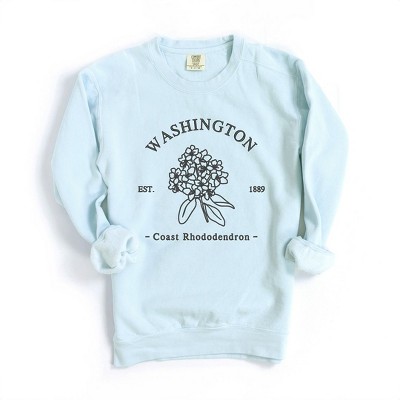 Simply Sage Market Women's  Garment Dyed Graphic Sweatshirt Embroidered Washington Coast Flower