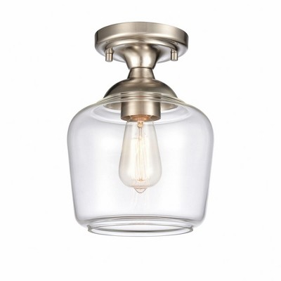 Elk Home Agnes 1 - Light Semi-Flush Mount in  Satin Nickel