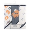 Hudson Baby Infant Boy Cotton Rich Hooded Towels, Orange Fox, One Size - 2 of 4