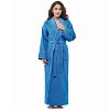 Arus Women's Full Length Turkish Terry Cotton Robe, Shawl Collar Long Bathrobe - 3 of 4