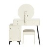 NicBex Makeup Vanity Desk with Mirror Vanity Table with Square Mirror, Compact Makeup Vanity with Movable Side Table for Apartment - 2 of 4