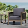 XIYUYEU Outdoor Club Chair, Patio Accent Armchair with Wicker Accents & Acacia Wood Frame, for Garden, Patio, Balcony - 2 of 4
