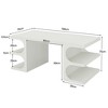 Resenkos Computer Desk, Office Desk, Study Desk,62" Executive Desk, Modern Office Computer Desk with Storage Shelves,White - 3 of 4
