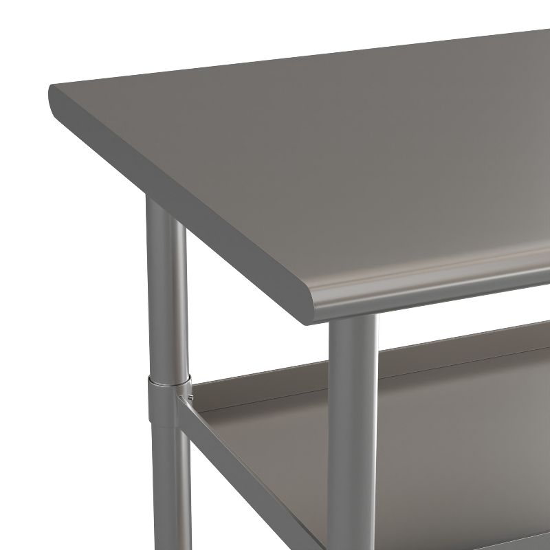 Emma and Oliver NSF Certified Stainless Steel 18 Gauge Work Table with 2 Undershelves, 6 of 10