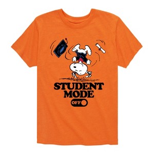 Boys' - Peanuts - Snoopy Flipping Student Mode Off Short Sleeve Graphic T-Shirt - 1 of 4