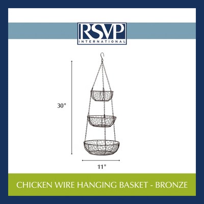 Bronze Metal 3-Tier Hanging Wire Baskets