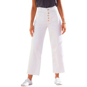 Women's Button Fly Flare Jeans - LASCANA - 1 of 4