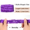 Elastic Sequin Trim, 1.2 Inch 3 Row Flat Glitter Paillette Sequin Strip, Metallic Stretch Sequin Ribbon Sewing DIY Project, 5 Yards - 2 of 4