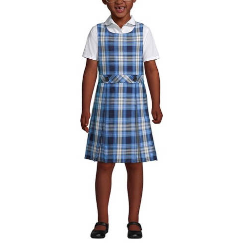 Blue checked school dress online