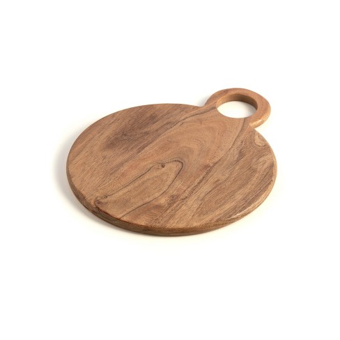 Small Round Wood Cutting Board with Juice Groove