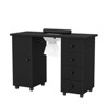 Karlhome 42.5 in. White MDF 4-Drawer Manicure Table Nail Desk with Cabinet, Doors, Electric Dust Collector - 2 of 4