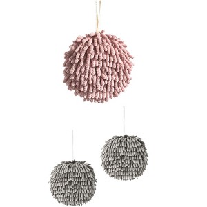 REGALWOVEN Chenille Soft Absorbent Fuzzy Hand Towels 3 Pack for Bathroom, Kitchen 6" x 6" - 1 of 4