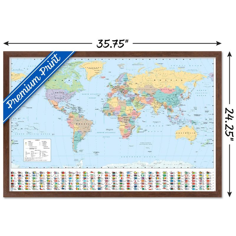 Trends International World Map 2023 Framed Wall Poster Prints, 3 of 7