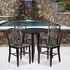 Emma and Oliver Commercial Grade 30" Round Metal Indoor-Outdoor Table Set & 4 Slat Back Chairs - 2 of 4