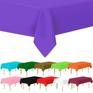 Plastic Tablecloth Disposable, Tablecloths for Rectangle Tables 54 inch. x 108 inch. Fits Tables Up to 8 Feet, Table Cloth for Party - SparkSettings - 1 of 4