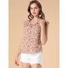 Allegra K Women's Ruffle V Neck Flutter Sleeve Button Down Floral Shirt - 3 of 4