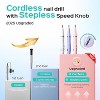 COSLUS Cordless Electric Nail Drill File: Nail Drill Machine with Stepless Speed Knob for Acrylic Gel Dip Powder Polish - 2 of 4