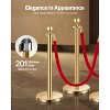 VEVOR Stanchions and Velvet Ropes 4Pcs,Hollow Base with Stainless Steel Post,2 Red Velvet Ropes and Posts,Crowd Control Barriers Gold Stanchions,Gold - 3 of 4