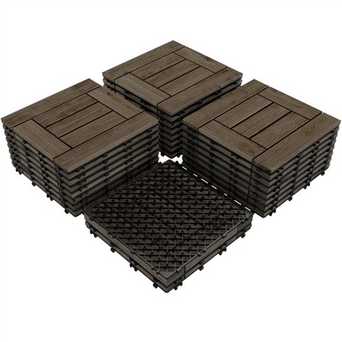 Yaheetech 12 X 12inch Fir Wood Patio Pavers Interlocking Wood