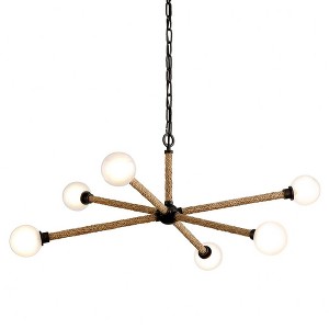 Troy Lighting Nomad 6 - Light Chandelier in  Classic Bronze Opal White Shade - 1 of 1