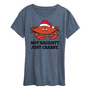 Women's - Instant Message - Not Naughty Just Crabby Christmas Short Sleeve Graphic T-Shirt - 1 of 4