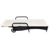 vidaXL Sun Lounger with Cushion & Wheels Poly Rattan Black - 3 of 4