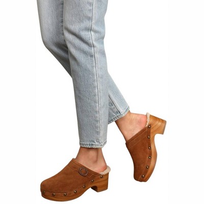 Women's Carlie Split Suede Leather Clogs - CHINESE LAUNDRY