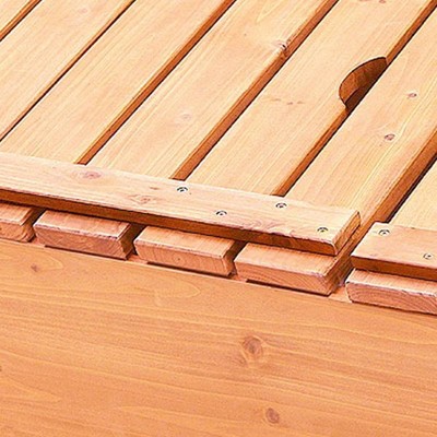 Natural Cedar Wood Sandbox with Convertible Benches